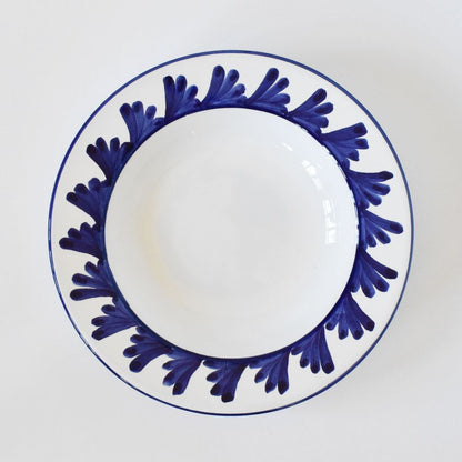 Zuppiera con bordo Semplice Piume Blu
