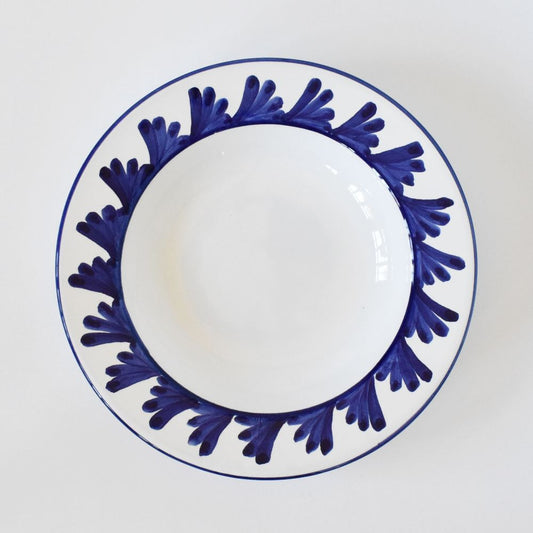 Zuppiera con bordo Semplice Piume Blu