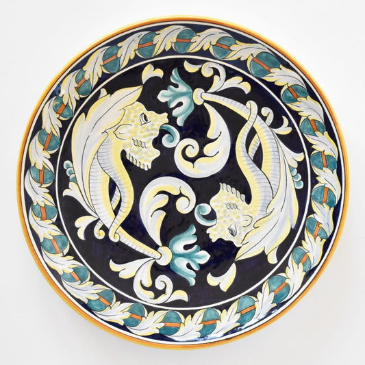 Piatto da parete rotondo Talismano Blu