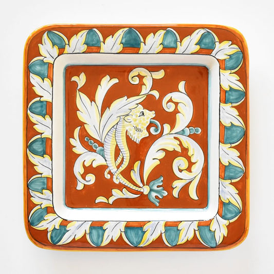Talismano Piatto da muro quadrato in terracotta