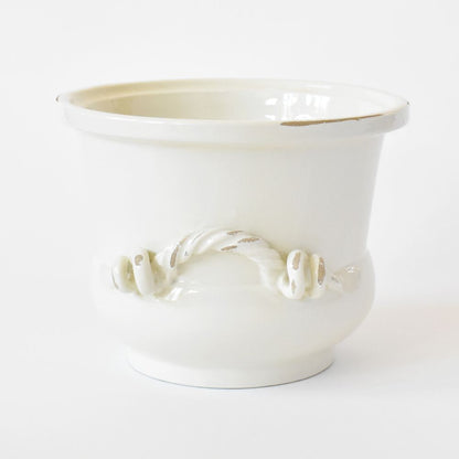 Vaso piccolo con manico ritorto bianco